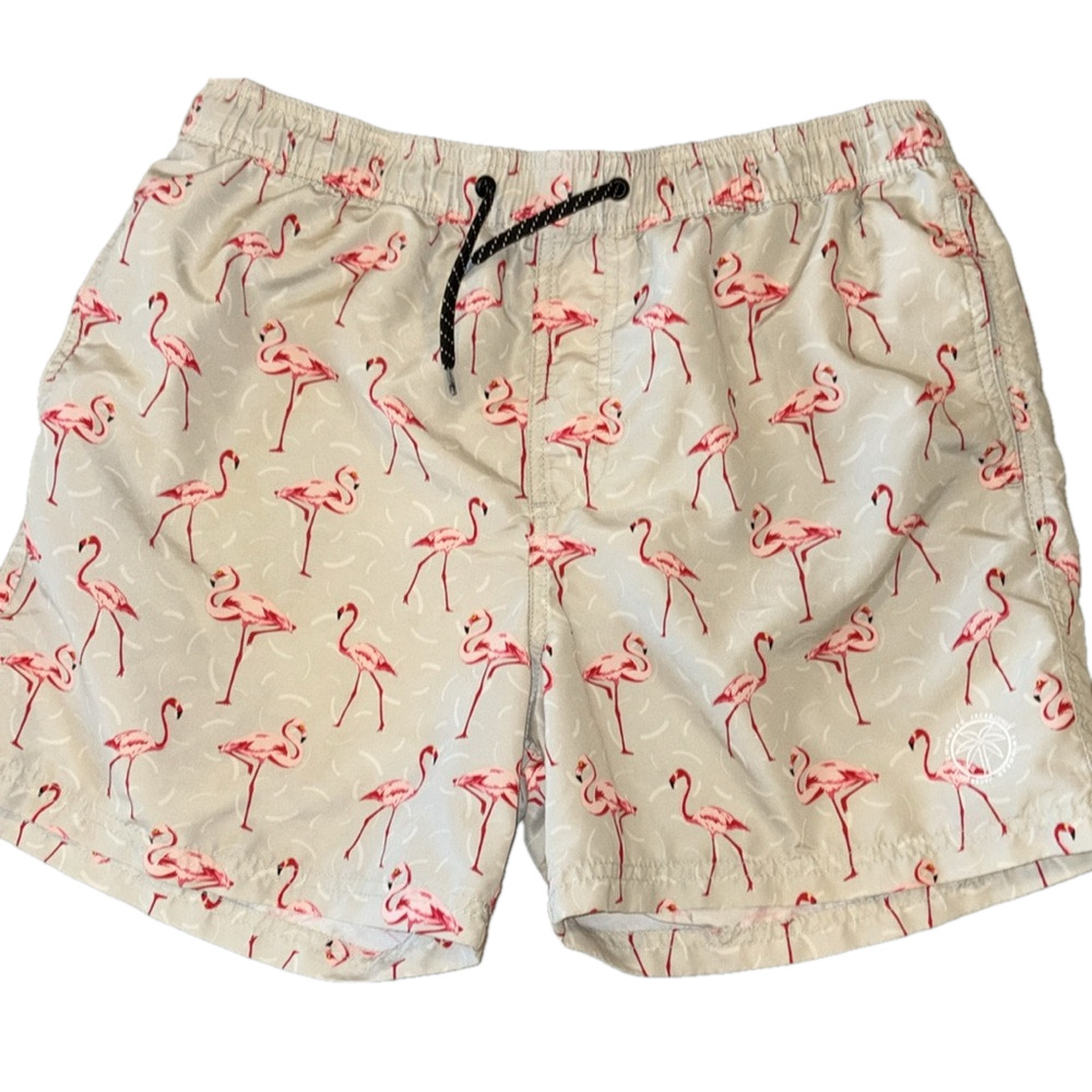 Jack & Jones Mens Medium Intelligence swim shorts with flamingo print